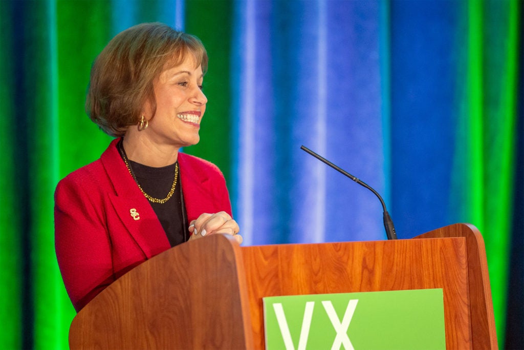 President Folt speaking at Los Angeles sustainability conference