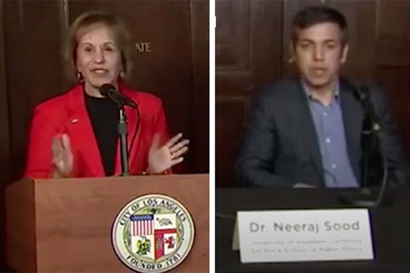 Carol L. Folt and Professor Neeraj Sood