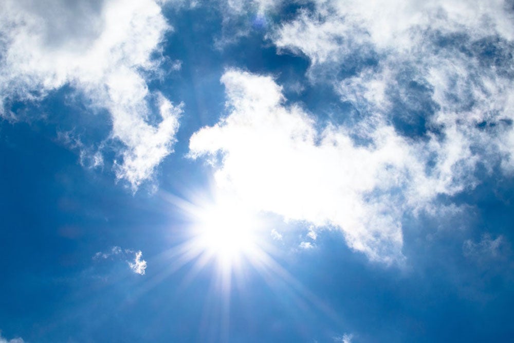 Sun peeking through the clouds
