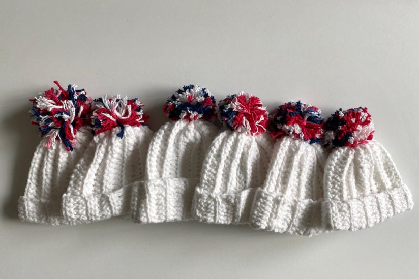 Knitted caps for babies