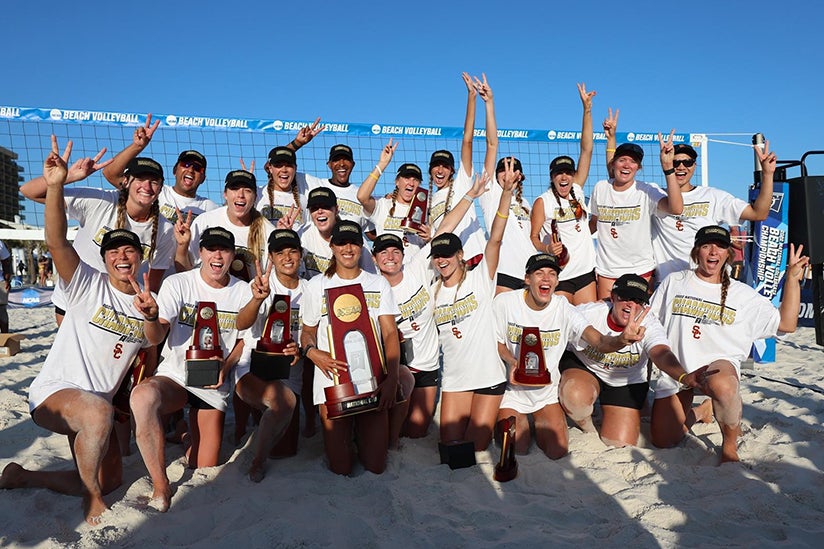 USC Women's Volleyball team after their championship win