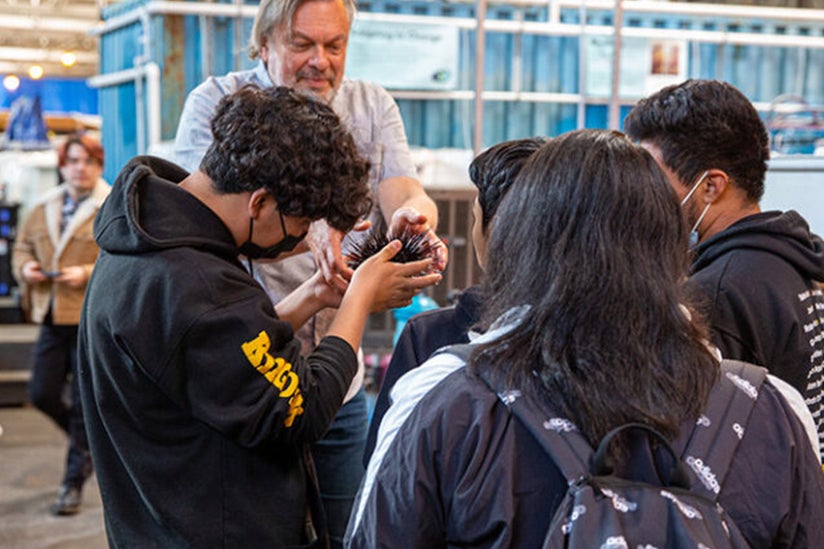 Photo of students at the USC Aquaculture Lab