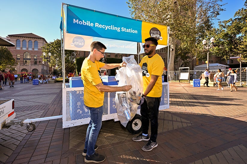 Photo of USC's Mobile Recycling Station